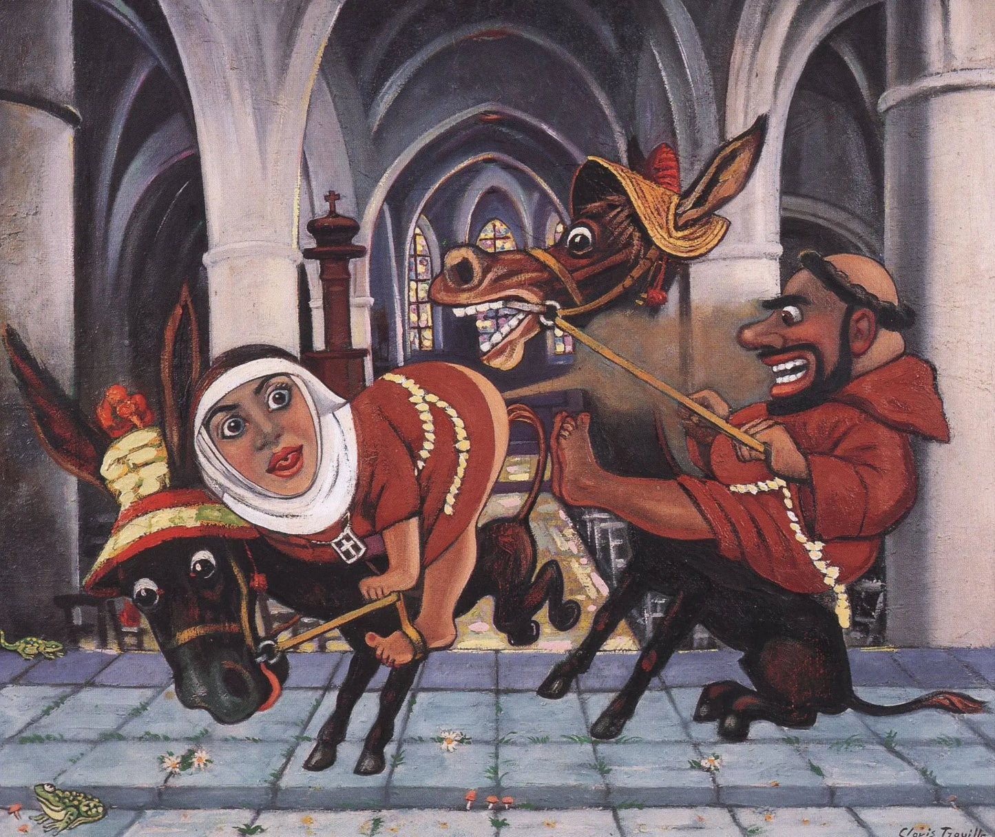 {{ product_title }} Fine Art Print | {{ product_vendor }} Jakero77 Clovis Trouille - The Voyeuristic Canon (1945) - 17" x 22" Fine Art Print Art Print  Jakero77