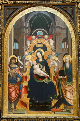 {{ product_title }} Fine Art Print | {{ product_vendor }} Jakero77 Defendente Ferrari - Enthroned Madonna and Child, Saints 1525 - 17" x 22" Print Art Print  Jakero77