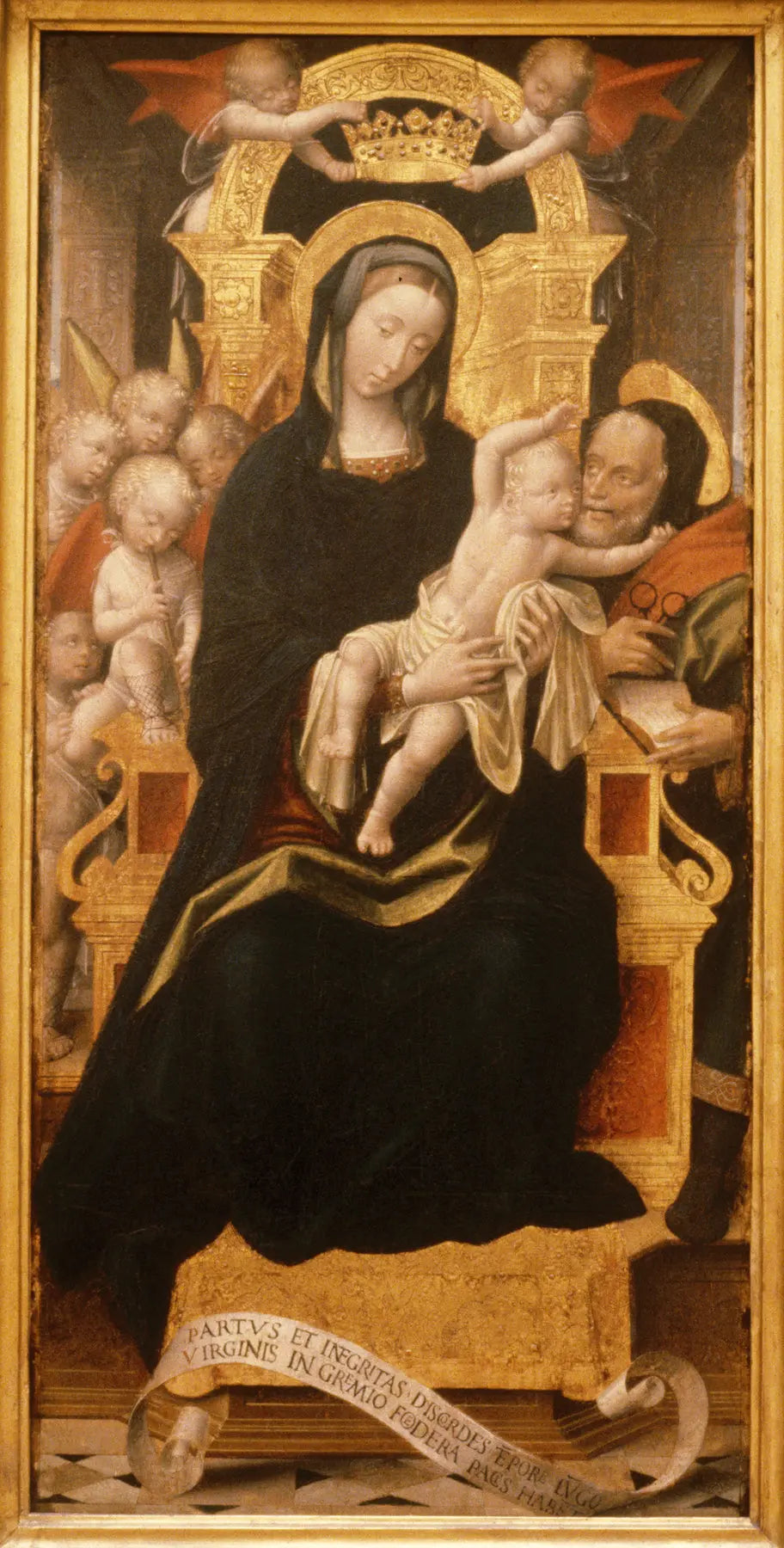 {{ product_title }} Fine Art Print | {{ product_vendor }} Jakero77 Defendente Ferrari - The Holy Family with Angels 1520 - 17" x 22" Fine Art Print Art Print  Jakero77