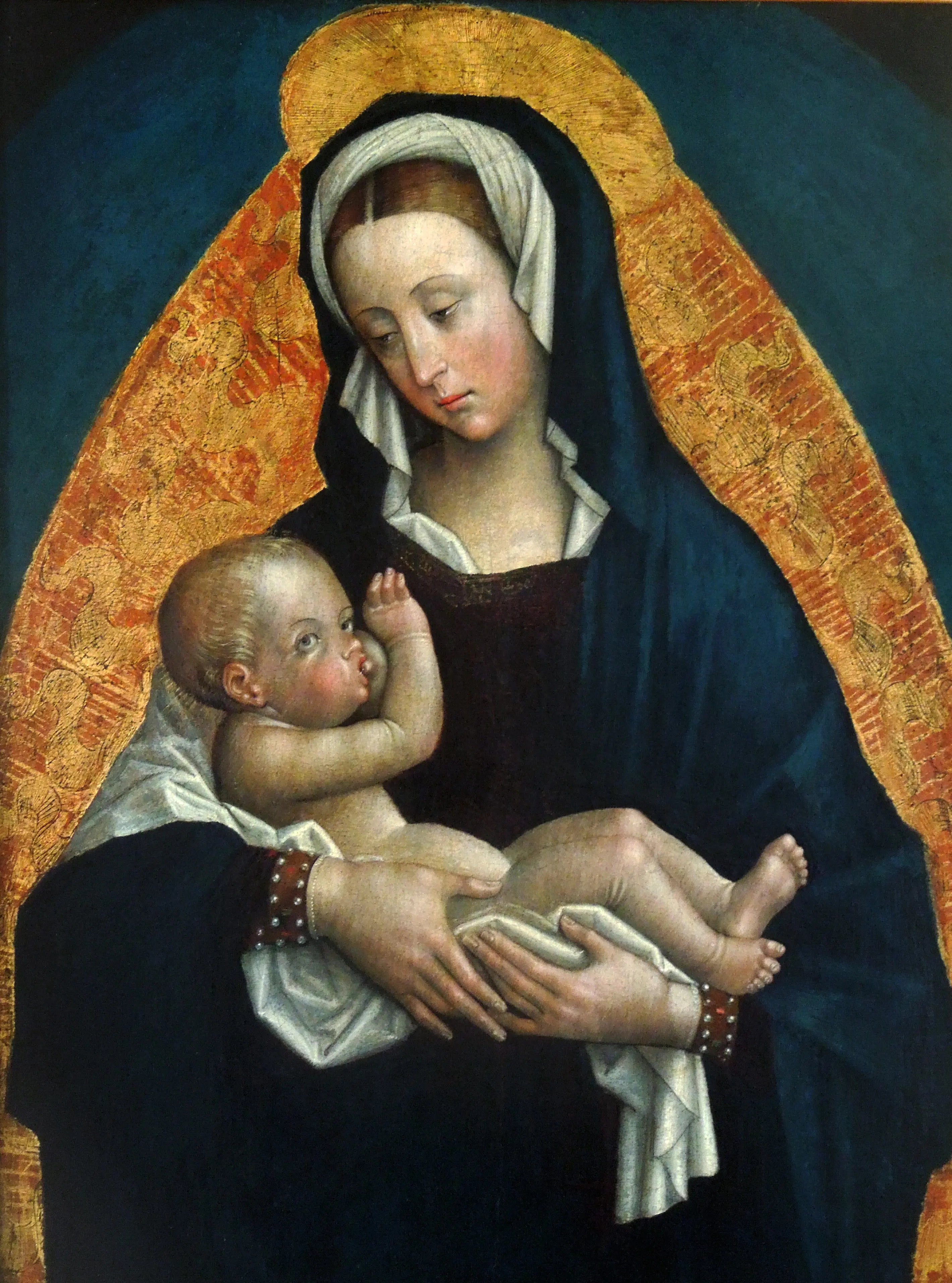 {{ product_title }} Fine Art Print | {{ product_vendor }} Jakero77 Defendente Ferrari - The Virgin Nursing Infant Jesus - 17" x 22" Fine Art Print Art Print  Jakero77