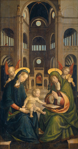{{ product_title }} Fine Art Print | {{ product_vendor }} Jakero77 Defendente Ferrari - The Virgin & Child with St. Anne (1528) - 17" x 22" Art Print Art Print  Jakero77