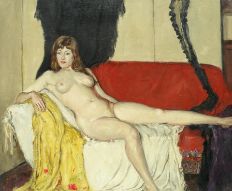 {{ product_title }} Fine Art Print | {{ product_vendor }} Jakero77 Denys George Wells - Reclining Nude 1920s - 17" x 22" Fine Art Print Art Print  Jakero77