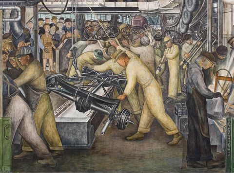 {{ product_title }} Fine Art Print | {{ product_vendor }} Jakero77 Diego Rivera - Detroit Auto Industry Final Assembly Line (1932) - 17" x 22" Print Art Print  Jakero77