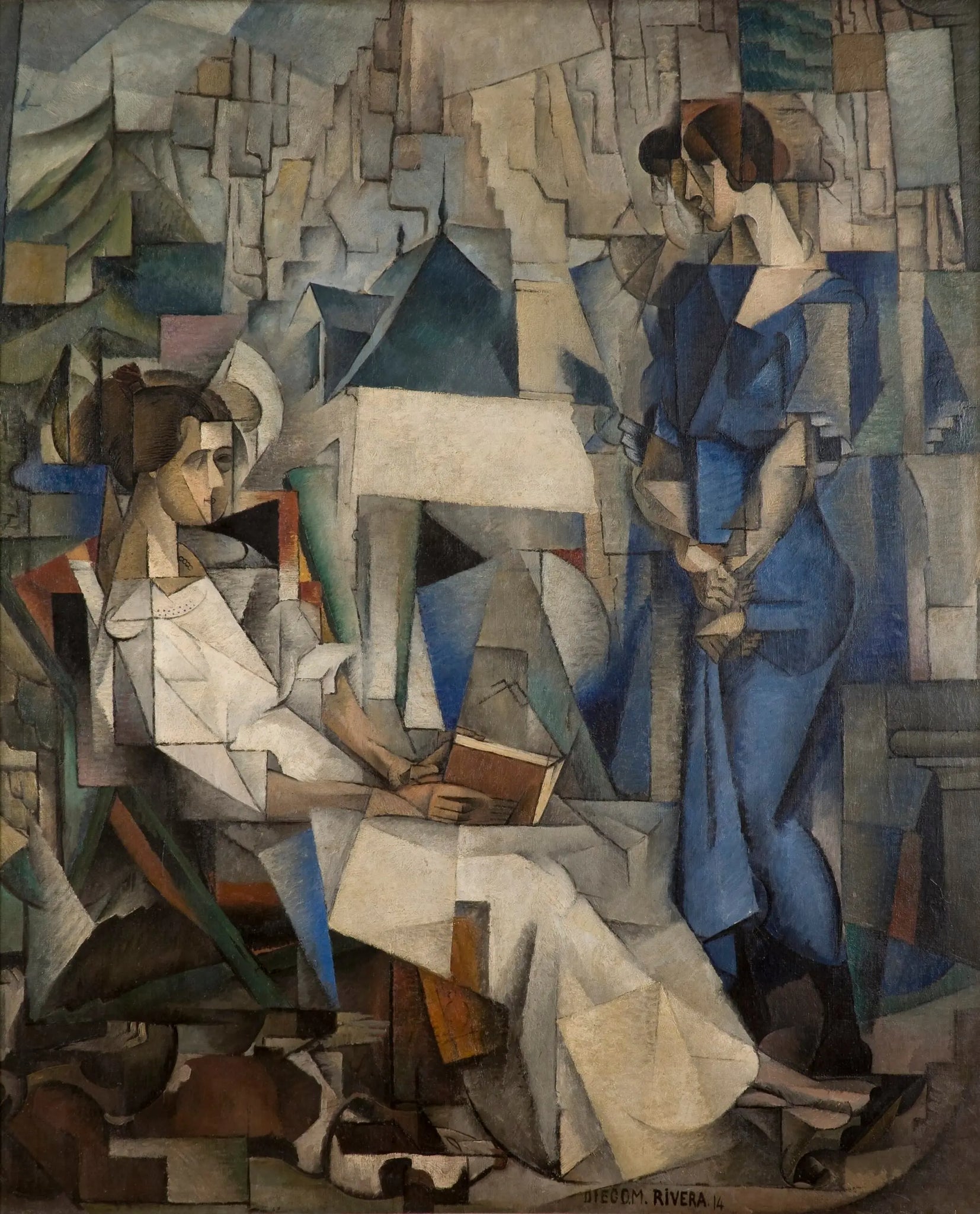{{ product_title }} Fine Art Print | {{ product_vendor }} Jakero77 Diego Rivera - Dos Mujeres, Two Women (1914) Signed - 17" x 22" Fine Art Print Art Print  Jakero77