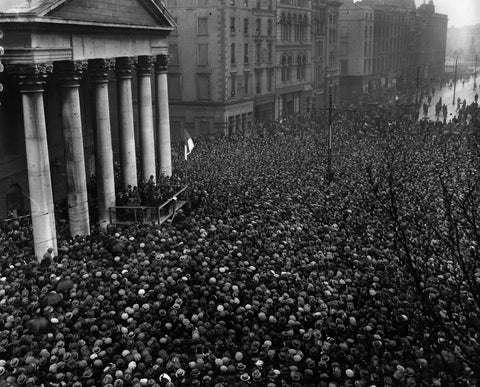 {{ product_title }} Fine Art Print | {{ product_vendor }} Jakero77 Dublin Crowd (1920) Irish Civil War Michael Collins - 17" x 22" Fine Art Print Art Print  Jakero77