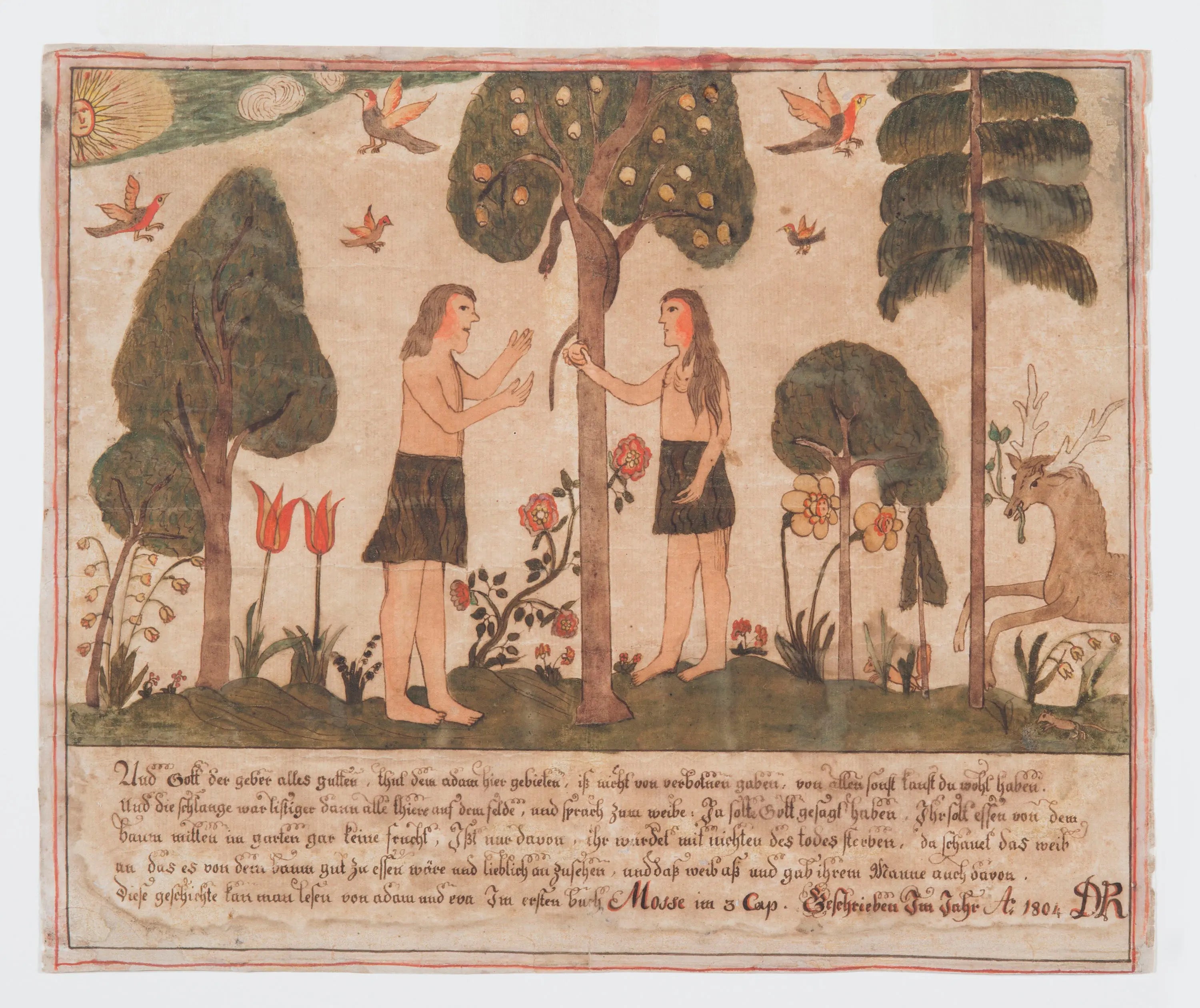 {{ product_title }} Fine Art Print | {{ product_vendor }} Jakero77 Durs Rudy - Adam and Eve Temptation (1804) Initialed - 17" x 22" Fine Art Print Art Print  Jakero77