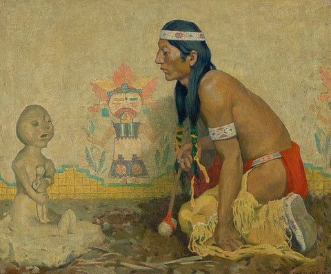 {{ product_title }} Fine Art Print | {{ product_vendor }} Jakero77 Eanger Irving Couse - Prayer to the Rain God (1926) - 17" x 22" Fine Art Print Art Print  Jakero77