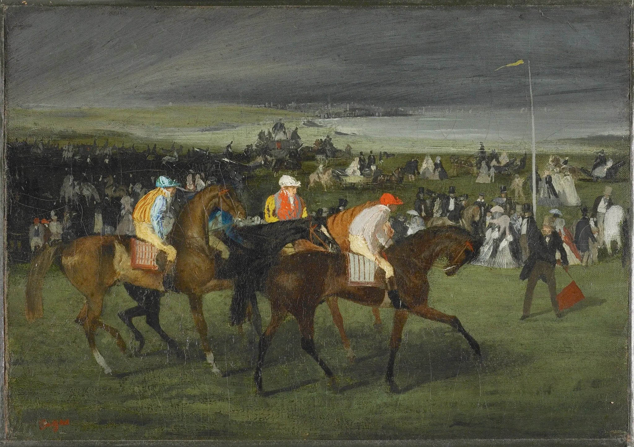 {{ product_title }} Fine Art Print | {{ product_vendor }} Jakero77 Edgar Degas - At the Races. the Start (1862) Signed - 17" x 22" Fine Art Print Art Print  Jakero77