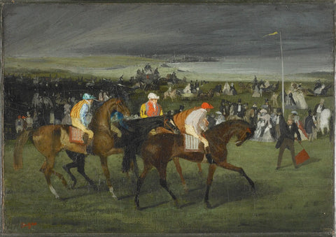 {{ product_title }} Fine Art Print | {{ product_vendor }} Jakero77 Edgar Degas - At the Races. the Start (1862) Signed - 17" x 22" Fine Art Print Art Print  Jakero77