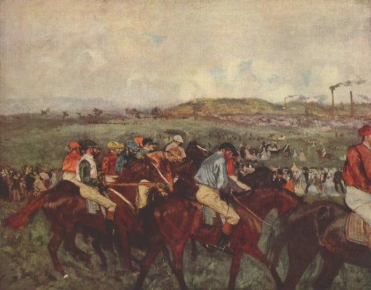 {{ product_title }} Fine Art Print | {{ product_vendor }} Jakero77 Edgar Degas - Gentlemen Jockeys before the Start 1862 - 17" x 22" Fine Art Print Art Print  Jakero77