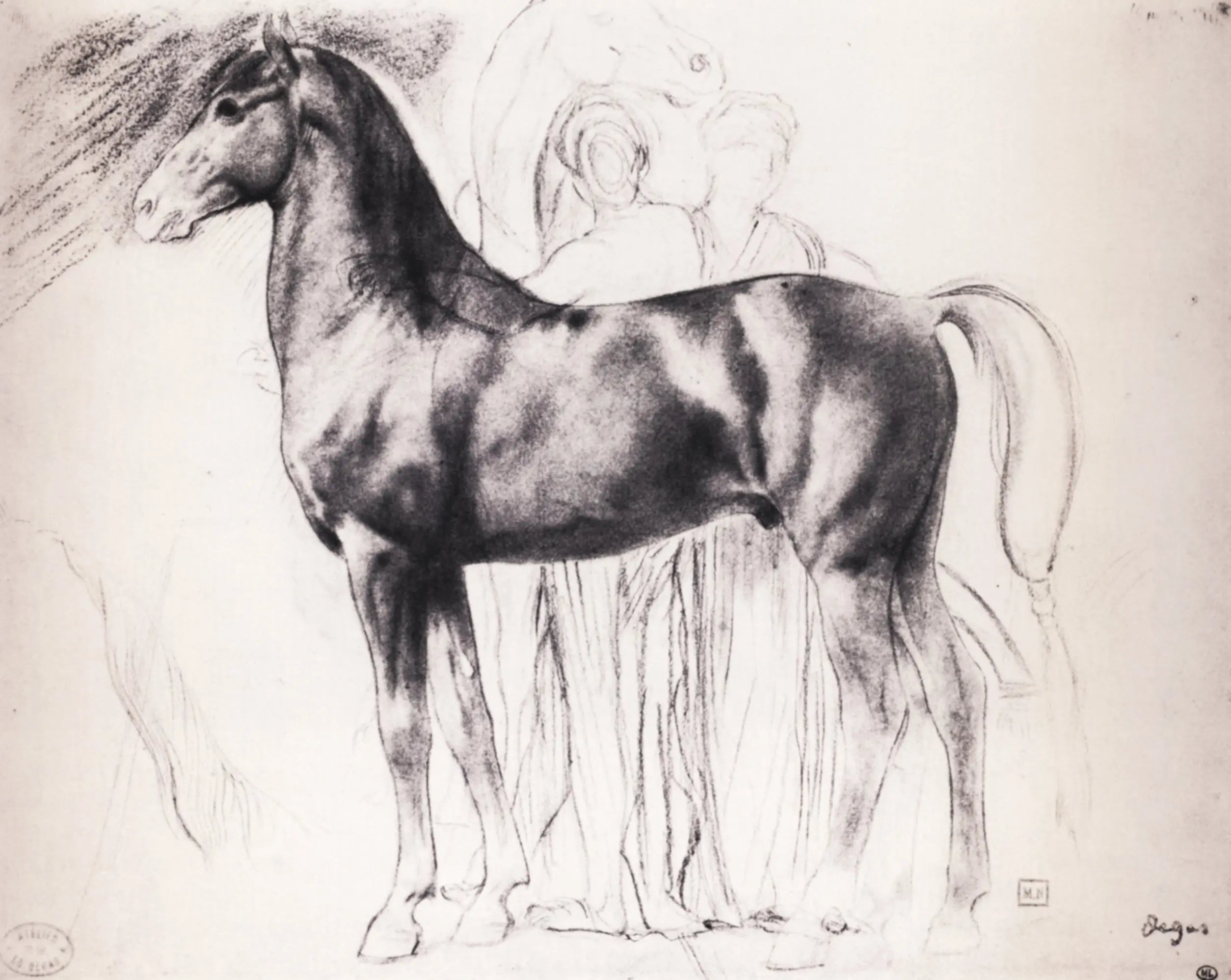 {{ product_title }} Fine Art Print | {{ product_vendor }} Jakero77 Edgar Degas - Study for Semiramis Building Babylon 1861 Signed - 17"x22" Art Print Art Print  Jakero77