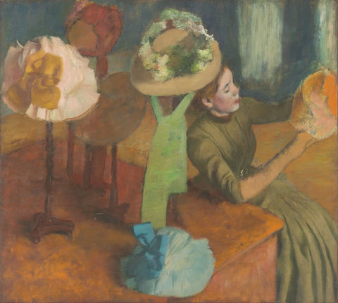 {{ product_title }} Fine Art Print | {{ product_vendor }} Jakero77 Edgar Degas - The Millinery Shop (1855) Colorful Hats - 17" x 22" Fine Art Print Art Print  Jakero77