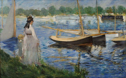 {{ product_title }} Fine Art Print | {{ product_vendor }} Jakero77 Edouard Manet - Banks of the Seine at Argenteuil (1874) - 17" x 22" Fine Art Print Art Print  Jakero77