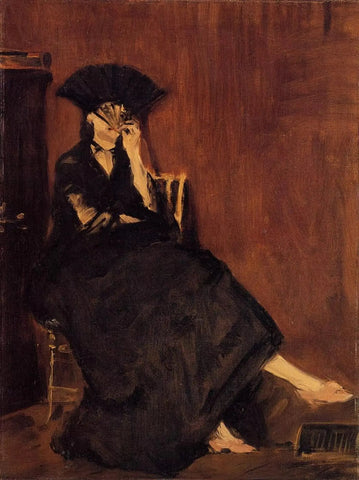 {{ product_title }} Fine Art Print | {{ product_vendor }} Jakero77 Edouard Manet - Berthe Morisot with a Fan (1872) - 17" x 22" Fine Art Print Art Print  Jakero77