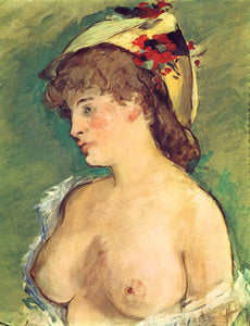 {{ product_title }} Fine Art Print | {{ product_vendor }} Jakero77 Edouard Manet - Blonde Woman with Bare Breasts (1878) - 17" x 22" Fine Art Print Art Print  Jakero77