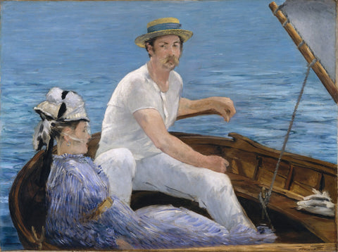 {{ product_title }} Fine Art Print | {{ product_vendor }} Jakero77 Edouard Manet - Boating (1874) Signed - 17" x 22" Fine Art Print Art Print  Jakero77