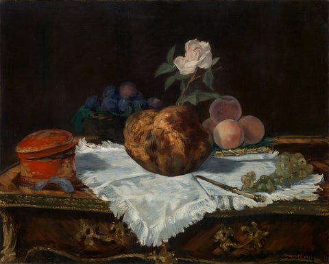 {{ product_title }} Fine Art Print | {{ product_vendor }} Jakero77 Edouard Manet - Brioche (1870) Signed Still Life @ MET - 17" x 22" Fine Art Print Art Print  Jakero77