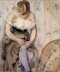 {{ product_title }} Fine Art Print | {{ product_vendor }} Jakero77 Edouard Manet - Busty Woman Fastening her Garter (1878) - 17" x 22" Fine Art Print Art Print  Jakero77