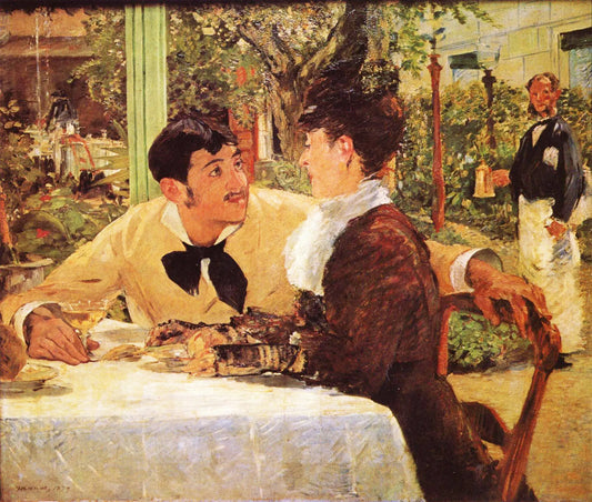 {{ product_title }} Fine Art Print | {{ product_vendor }} Jakero77 Edouard Manet - Chez le Pere Lathuille (1879) Signed - 17" x 22" Fine Art Print Art Print  Jakero77