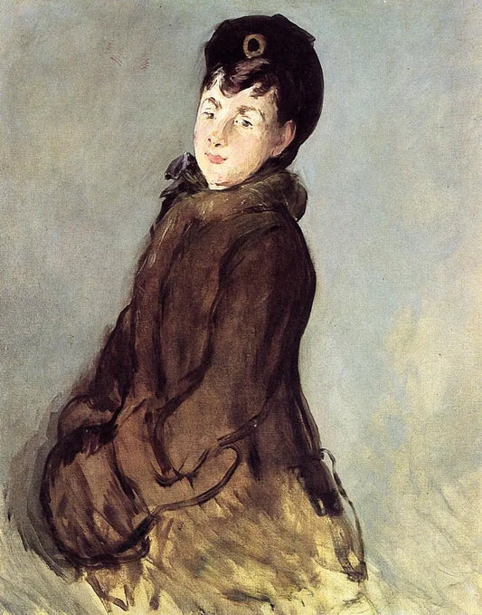 {{ product_title }} Fine Art Print | {{ product_vendor }} Jakero77 Edouard Manet - Isabelle Lemonnier with a Muff (1880) - 17" x 22" Fine Art Print Art Print  Jakero77