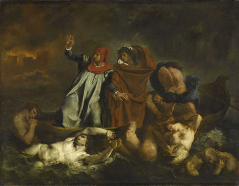 {{ product_title }} Fine Art Print | {{ product_vendor }} Jakero77 Edouard Manet -La Barqe de Dante (1854-58) after Eugene Delacroix - 17"x22" Print Art Print  Jakero77