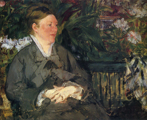 {{ product_title }} Fine Art Print | {{ product_vendor }} Jakero77 Edouard Manet - Madame Manet in the Conservatory (1879) Signed - 17" x 22" Fine Art Print Art Print  Jakero77