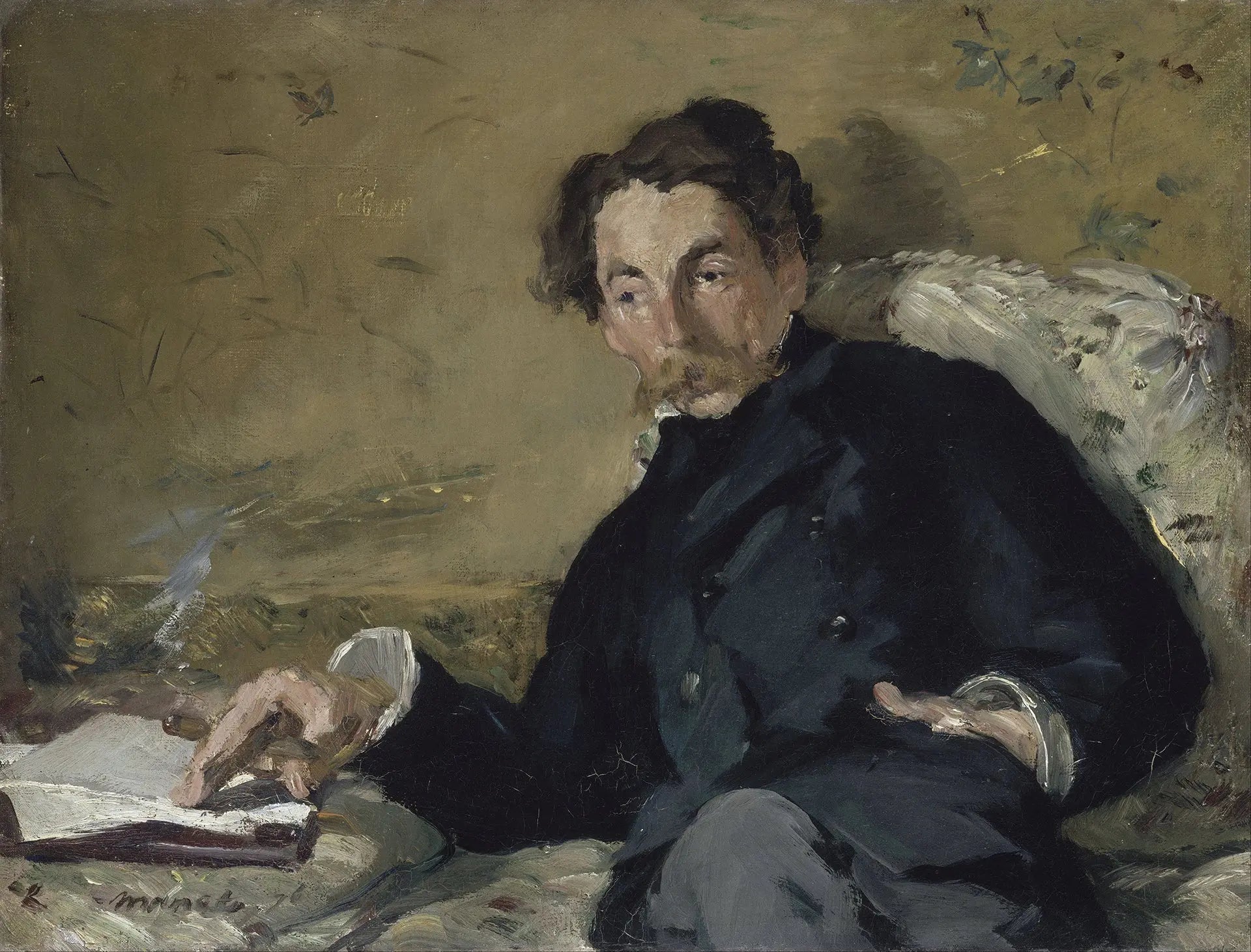 {{ product_title }} Fine Art Print | {{ product_vendor }} Jakero77 Edouard Manet - Portrait of Stephane Mallarme (1876) Signed - 17" x 22" Art Print Art Print  Jakero77