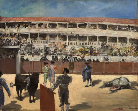 {{ product_title }} Fine Art Print | {{ product_vendor }} Jakero77 Edouard Manet - The Bullfight Death of the Bull 1865 Signed - 17" x 22" Art Print Art Print  Jakero77
