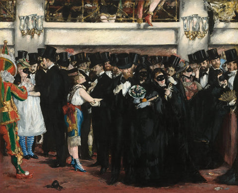 {{ product_title }} Fine Art Print | {{ product_vendor }} Jakero77 Edouard Manet - The Masked Ball at the Opera (1873) Signed - 17" x 22" Art Print Art Print  Jakero77