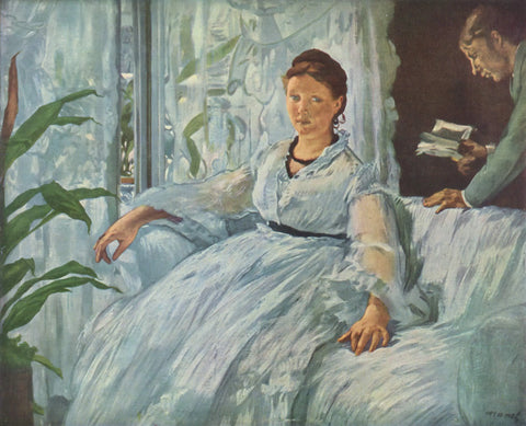 {{ product_title }} Fine Art Print | {{ product_vendor }} Jakero77 Edouard Manet - The Reading (1865-73) La Lecture Signed - 17"x22" Fine Art Print Art Print  Jakero77