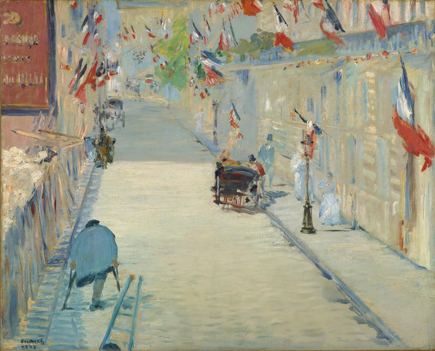 {{ product_title }} Fine Art Print | {{ product_vendor }} Jakero77 Edouard Manet - The Rue Mosnier with Flags (1878) Signed - 17" x 22" Art Print Art Print  Jakero77