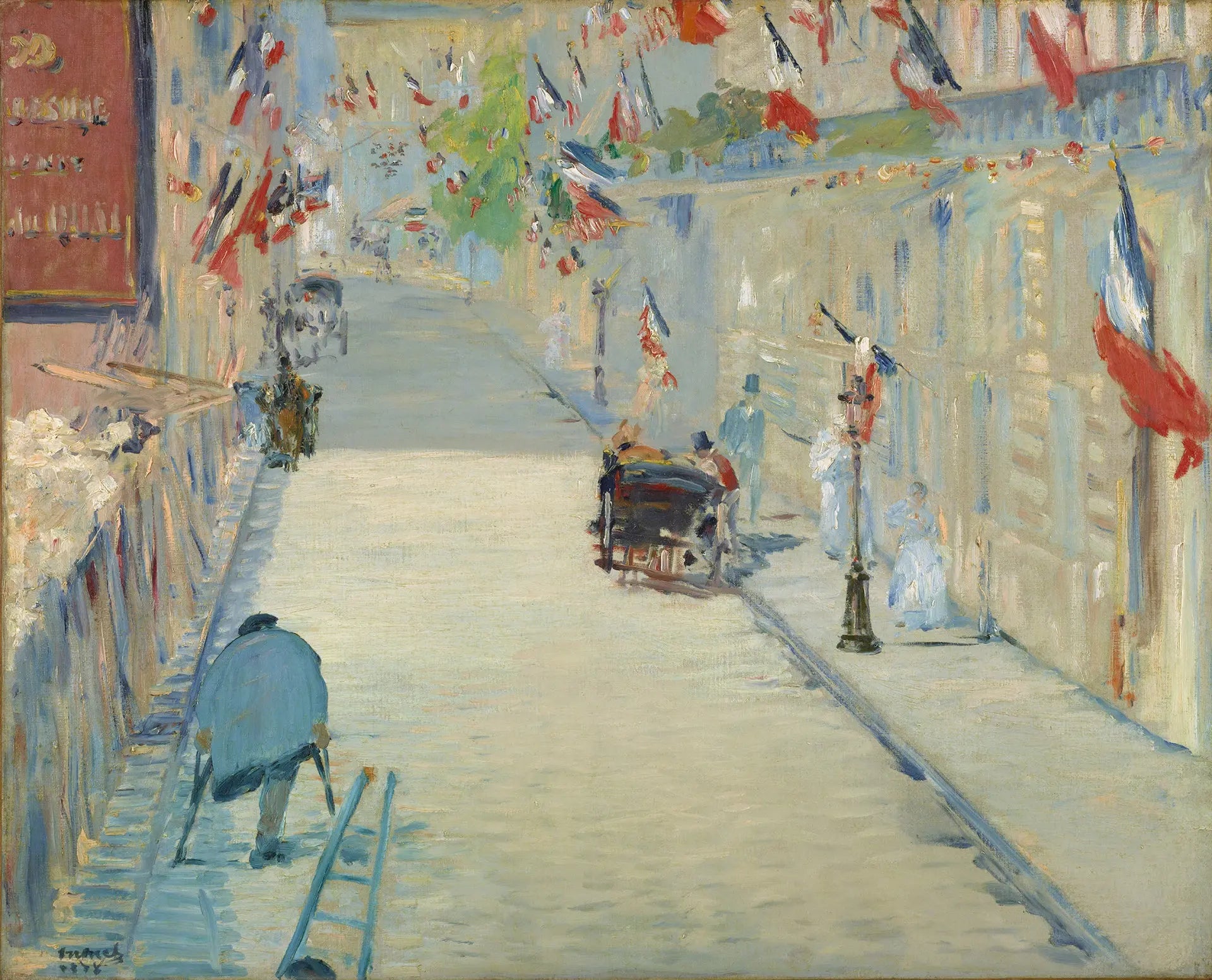{{ product_title }} Fine Art Print | {{ product_vendor }} Jakero77 Edouard Manet - The Rue Mosnier with Flags (1878) Signed - 17" x 22" Art Print Art Print  Jakero77