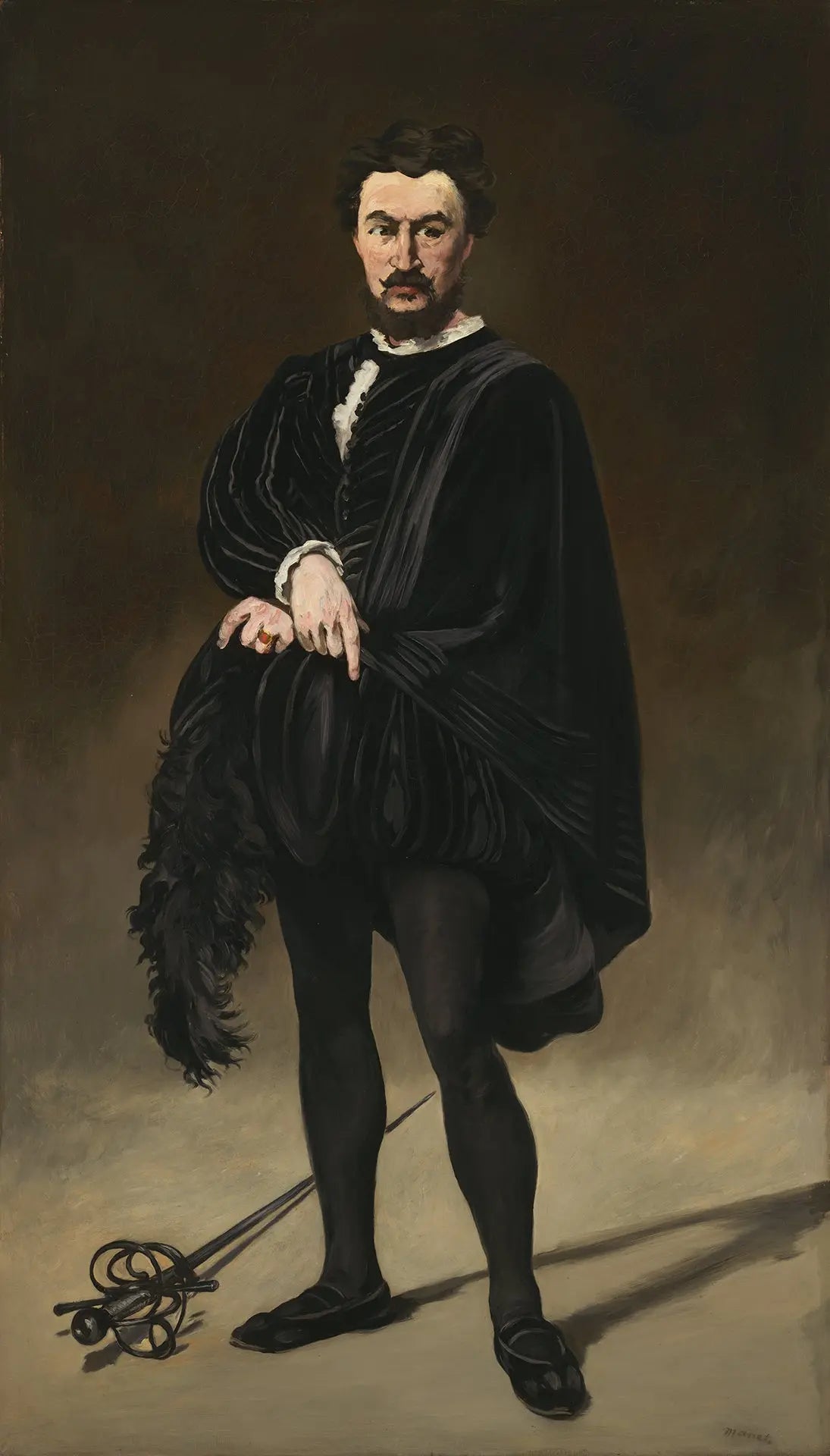 {{ product_title }} Fine Art Print | {{ product_vendor }} Jakero77 Edouard Manet - The Tragic Actor (Rouvière as Hamlet) 1866 Signed - 17"x22" Print Art Print  Jakero77
