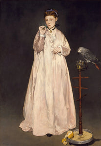 {{ product_title }} Fine Art Print | {{ product_vendor }} Jakero77 Edouard Manet - Young Lady with Parrot (1866) Signed - 17" x 22" Fine Art Print Art Print  Jakero77