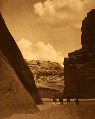 {{ product_title }} Fine Art Print | {{ product_vendor }} Jakero77 Edward Curtis - Canyon del Muerto Navajo Indians on Horseback (1906) - 17"x22" Print Art Print  Jakero77