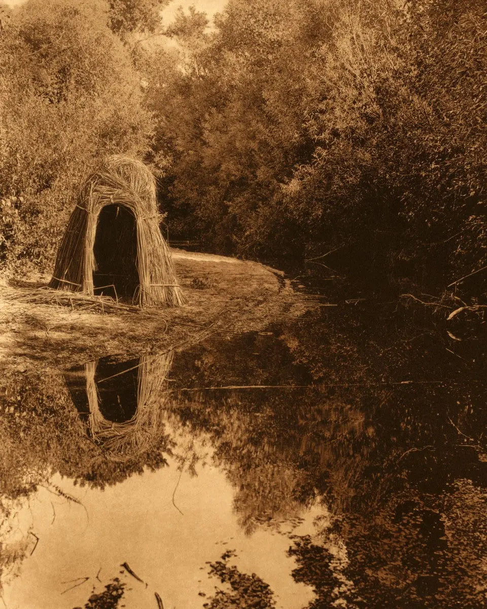 {{ product_title }} Fine Art Print | {{ product_vendor }} Jakero77 Edward Curtis - Lake Pomo Fishing Camp Native American (1924) - 17" x 22" Print Art Print  Jakero77