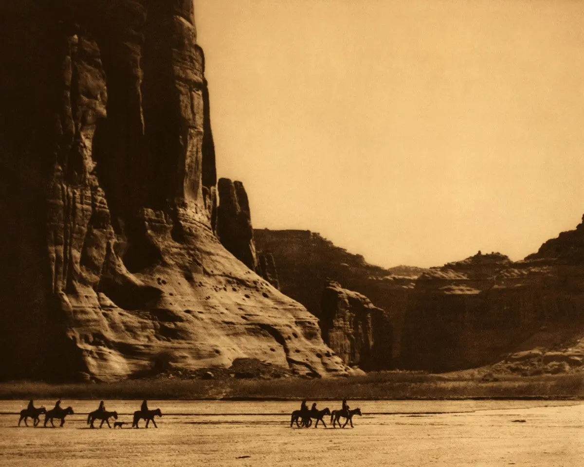 {{ product_title }} Fine Art Print | {{ product_vendor }} Jakero77 Edward Curtis - Navajo Indians on Horseback Canyon de Chelly (1904) - 17"x22" Print Art Print  Jakero77