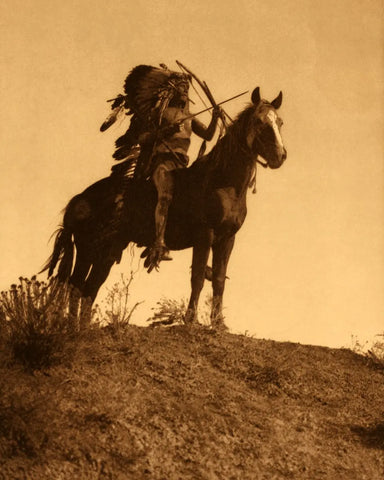 {{ product_title }} Fine Art Print | {{ product_vendor }} Jakero77 Edward Curtis - Ready for the Charge Apsaroke Crow Indian (1908) - 17"x22" Print Art Print  Jakero77