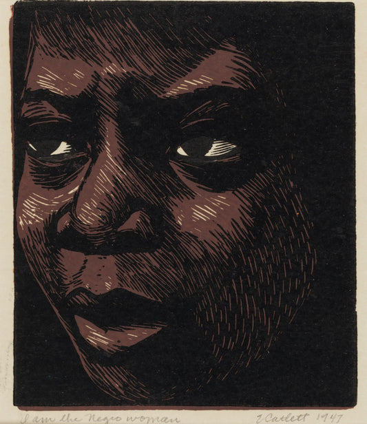 {{ product_title }} Fine Art Print | {{ product_vendor }} Jakero77 Elizabeth Catlett - I am the Negro Woman (1947) Signed - 17" x 22" Fine Art Print Art Print  Jakero77