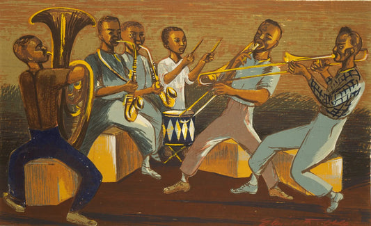 {{ product_title }} Fine Art Print | {{ product_vendor }} Jakero77 Elizabeth Olds - Harlem Musicians (1937) Signed - 17" x 22" Fine Art Print Art Print  Jakero77