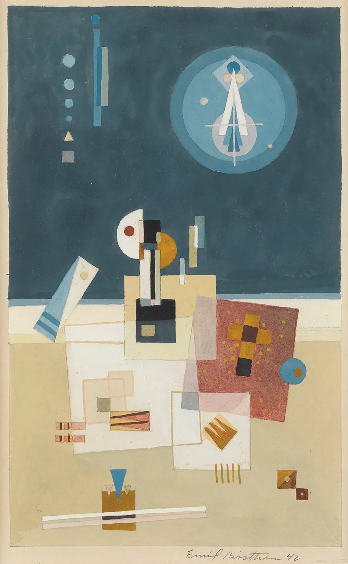 {{ product_title }} Fine Art Print | {{ product_vendor }} Jakero77 Emil Bisttram - Abstraction (1942) Modernism - 17" x 22" Fine Art Print Art Print  Jakero77