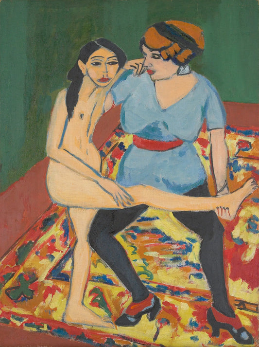 {{ product_title }} Fine Art Print | {{ product_vendor }} Jakero77 Ernst Ludwig Kirchner - Dance Training (1910-11) Ballet Nude - 17" x 22" Print Art Print  Jakero77