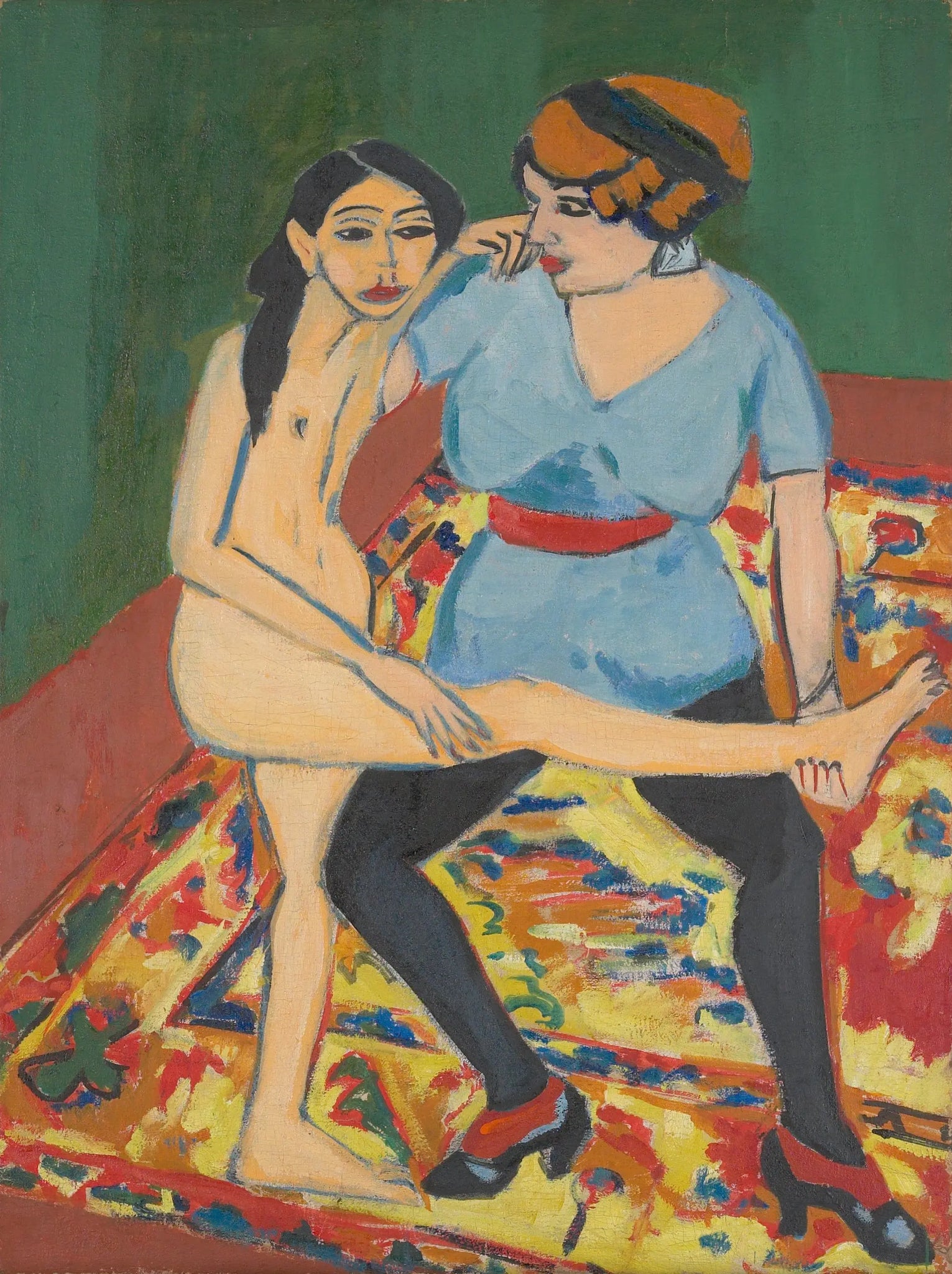 {{ product_title }} Fine Art Print | {{ product_vendor }} Jakero77 Ernst Ludwig Kirchner - Dance Training (1910-11) Ballet Nude - 17" x 22" Print Art Print  Jakero77