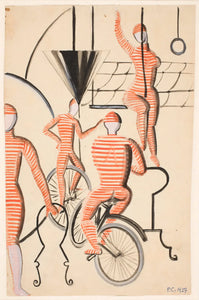 {{ product_title }} Fine Art Print | {{ product_vendor }} Jakero77 Franciska Clausen - Artists in Striped Clothes (1927) - 17" x 22" Fine Art Print Art Print  Jakero77