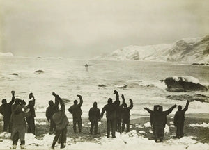 {{ product_title }} Fine Art Print | {{ product_vendor }} Jakero77 Frank Hurley - Endurance Crew Wave Farewell Elephant Island Antarctica (1916) - 17"x22" Fine Art Print Art Print  Jakero77