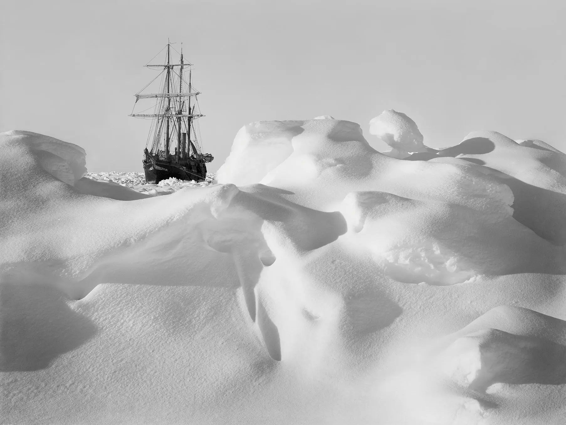 {{ product_title }} Fine Art Print | {{ product_vendor }} Jakero77 Frank Hurley - Endurance Ship Frozen in Ice Antarctica (1914) - 17" x 22" Print Art Print  Jakero77