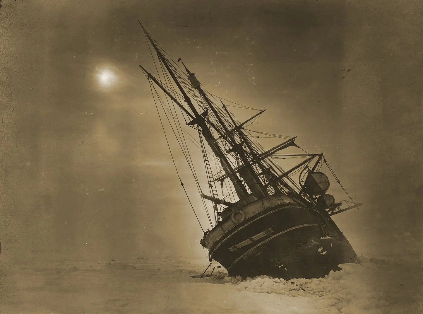 {{ product_title }} Fine Art Print | {{ product_vendor }} Jakero77 Frank Hurley - Endurance Ship Lists in Ice Antarctica (1916) - 17"x22" Art Print Art Print  Jakero77