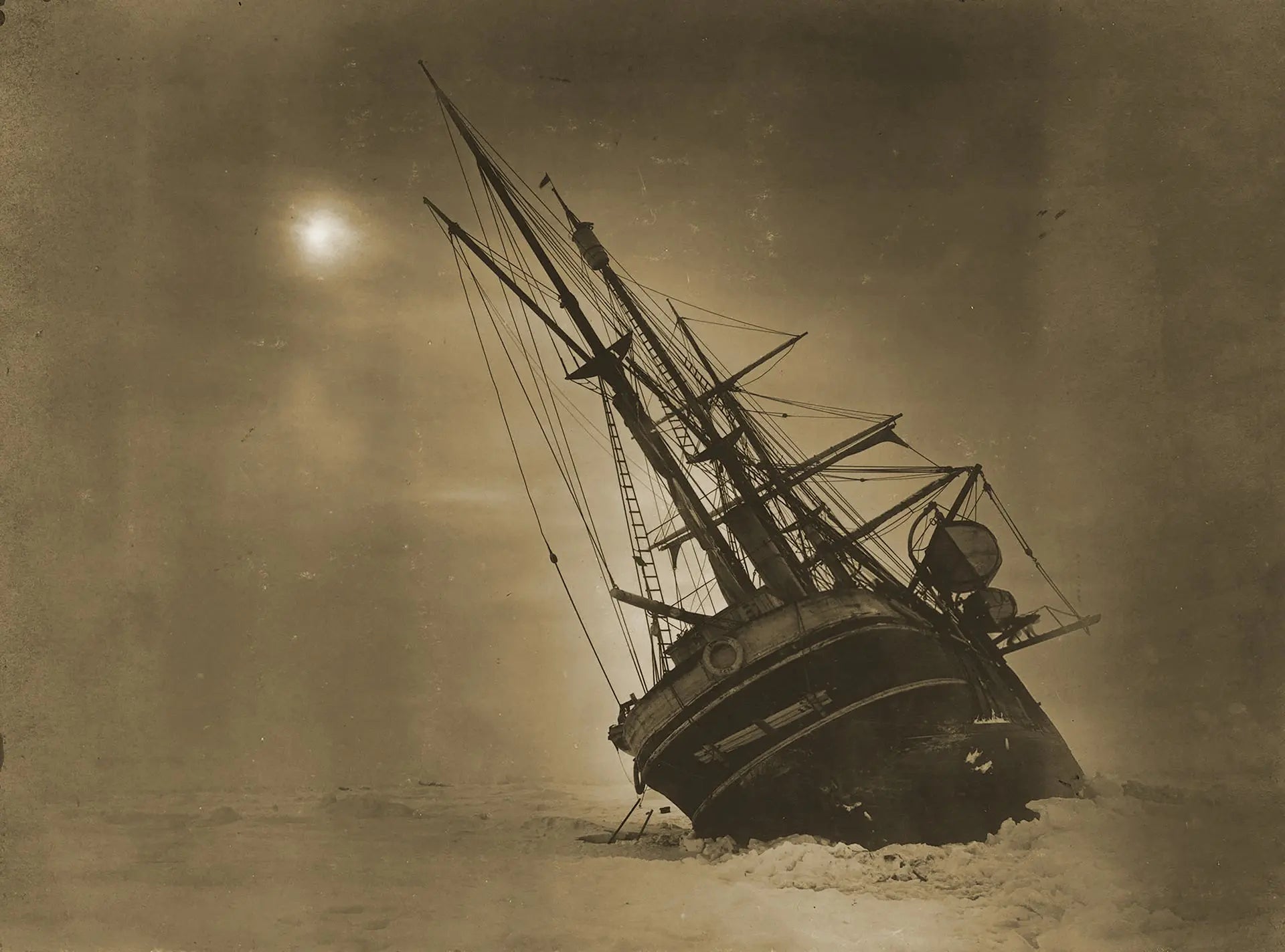 {{ product_title }} Fine Art Print | {{ product_vendor }} Jakero77 Frank Hurley - Endurance Ship Lists in Ice Antarctica (1916) - 17"x22" Art Print Art Print  Jakero77