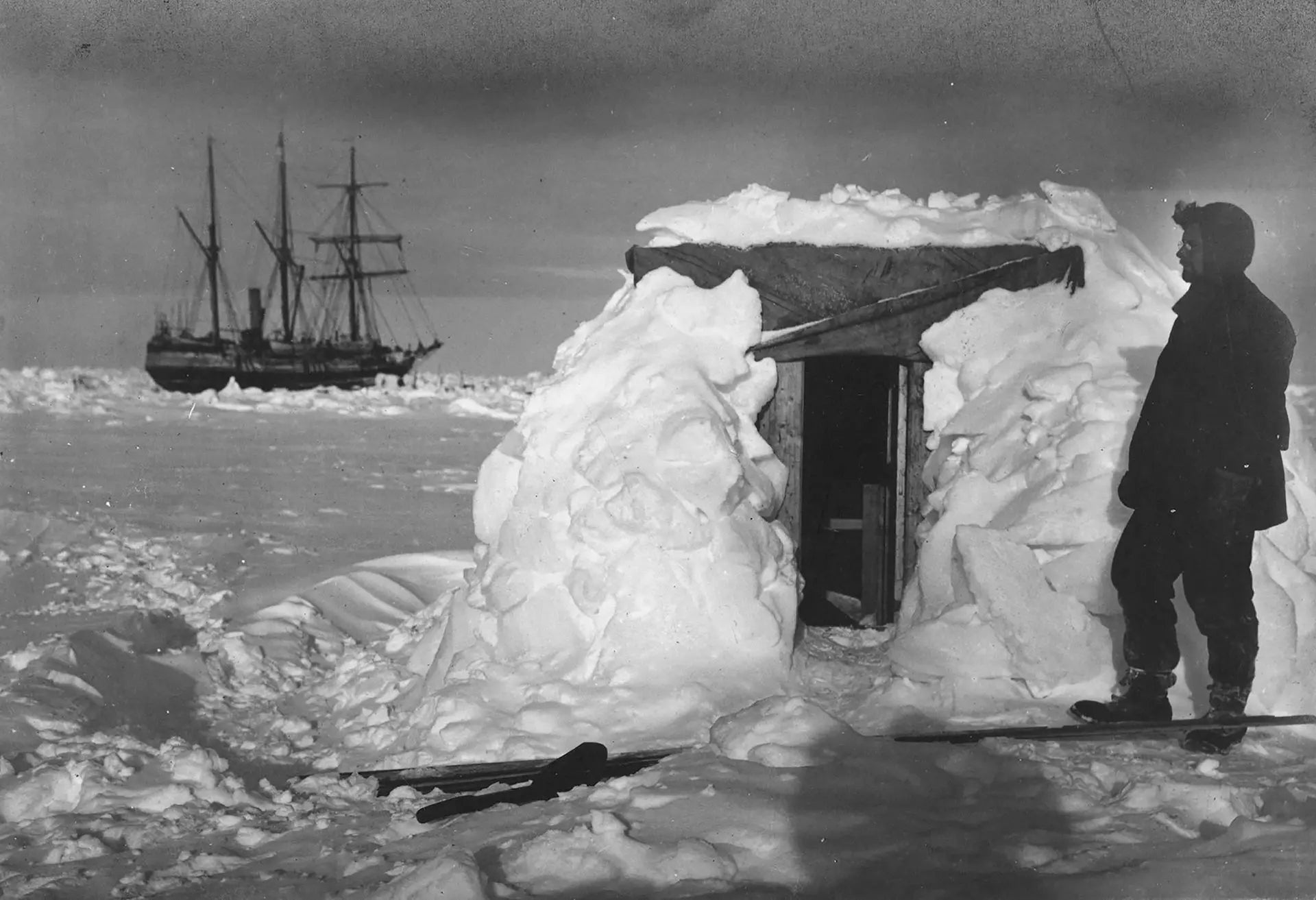 {{ product_title }} Fine Art Print | {{ product_vendor }} Jakero77 Frank Hurley - Physicist Reginald James Observatory Antarctica (1914) - 17"x22" Fine Art Print Art Print  Jakero77