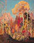 {{ product_title }} Fine Art Print | {{ product_vendor }} Jakero77 Franklin Carmichael - Autumn in Orillia (1924) Signed - 17" x 22" Fine Art Print Art Print  Jakero77